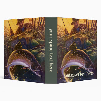 Brook Trout Fish Fisherman, Vintage Sports Fishing Binder