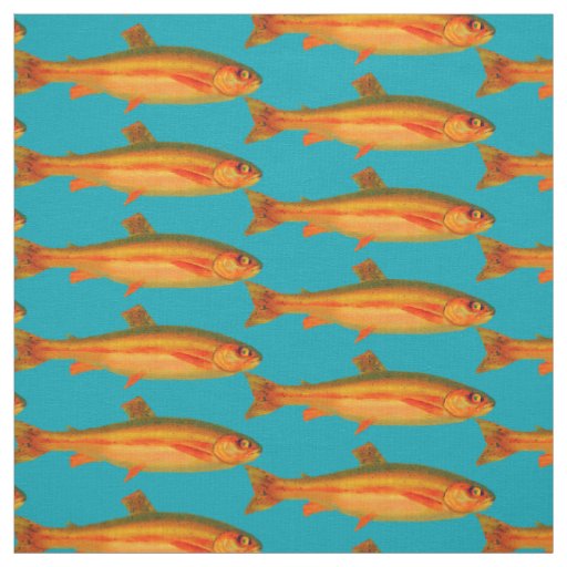Brook Trout Fish Fishing Pattern for Fishermen Fabric