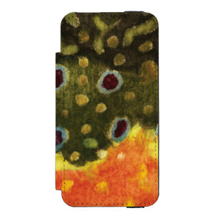 Brook Trout Fish Wallet Case For iPhone SE/5/5s