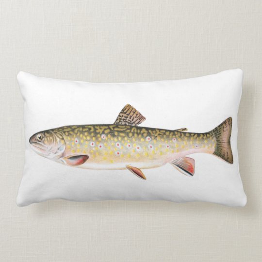 Brook Trout Fish Lumbar Pillow