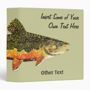 Brook Trout Fish Painting 3 Ring Binder