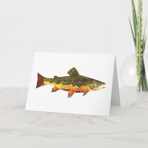 Brook Trout Fish Painting Holiday Card
