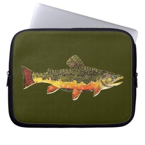 Brook Trout Fish Painting Laptop Sleeve