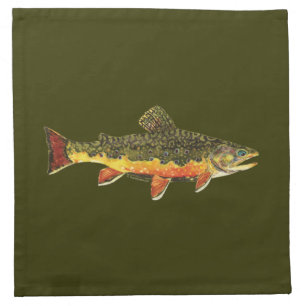 Brook Trout Fish Painting Napkin