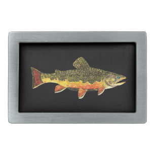 Brook Trout Fish Painting Rectangular Belt Buckle