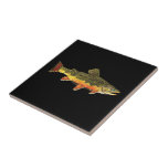 Brook Trout Fish Painting Tile<br><div class="desc">BROOK TROUT PAINTING. Just the fish, the whole fish, and nothing but the fish. This design features the wild eastern brook trout, salvelinus fontinalis fontinalis, in rich colors and beautiful patterning just as nature painted it. The art is from an original watercolor painting by Mr. Trout Whiskers. For those who love...</div>