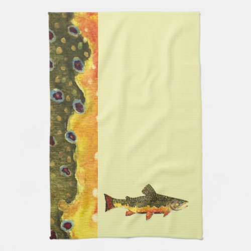 Brook Trout Fish Painting Towel