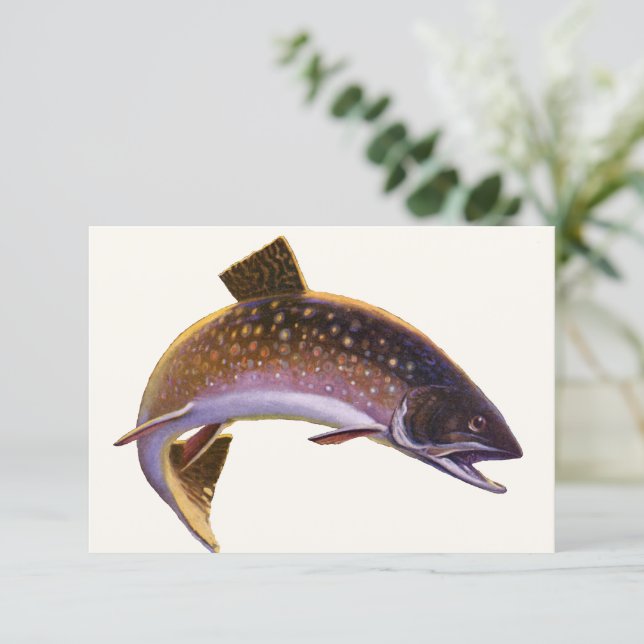 Brook Trout Fish, Vintage Sports Fishing Fisherman (Standing Front)