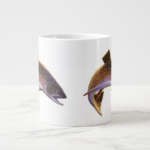 Brook Trout Fish, Vintage Sports Fishing Fisherman Giant Coffee Mug
