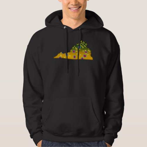 Brook Trout Fish Virginia State Map Fly Fishing Hoodie