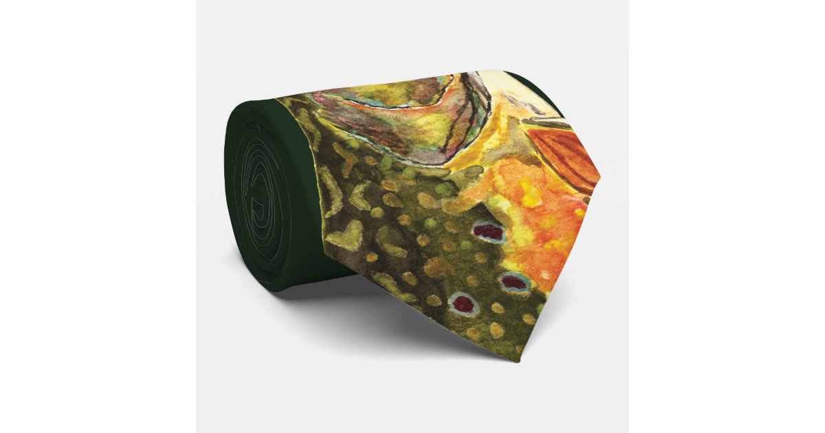 Brook Trout Fisherman Neck Tie