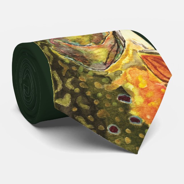 Brook Trout Fisherman Neck Tie (Rolled)