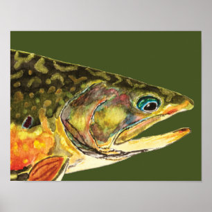 Brook Trout Fisherman Poster