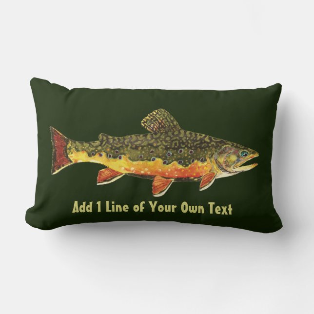Brook Trout Fisherman's Lumbar Pillow (Front)