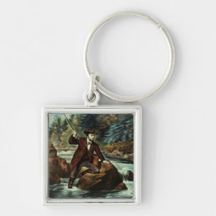 Brook Trout Fishing - An Anxious Moment, 1862 Keychain