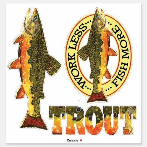 Brook Trout Fishing Anglers Sticker