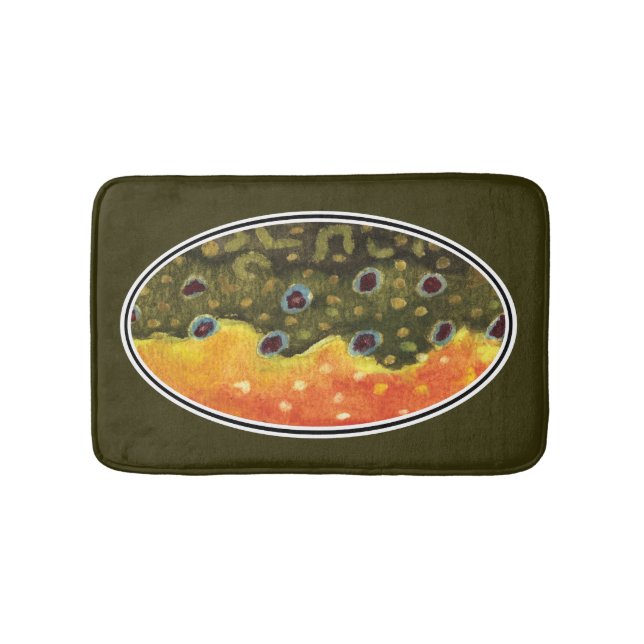 Brook Trout Fishing Bath Mat (Front)