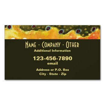 Brook Trout Fishing Business Card Magnet by TroutWhiskers at Zazzle