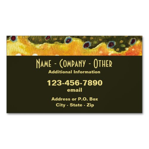 Brook Trout Fishing Business Card Magnet