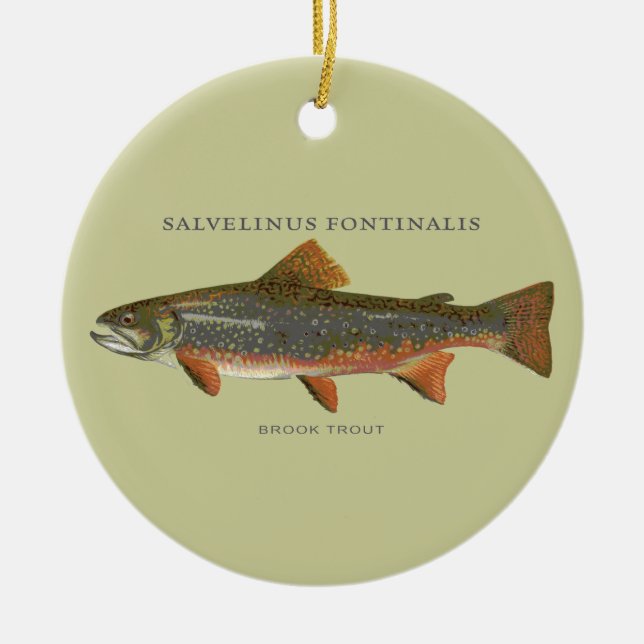 Brook Trout Fishing Ceramic Ornament (Front)