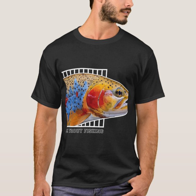 Brook Trout Fishing Colorful Gift T-Shirt (Front)
