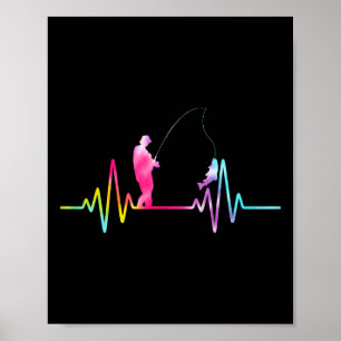 Brook Trout Fishing Gear Tie Dye Fisherman Heartbe Poster