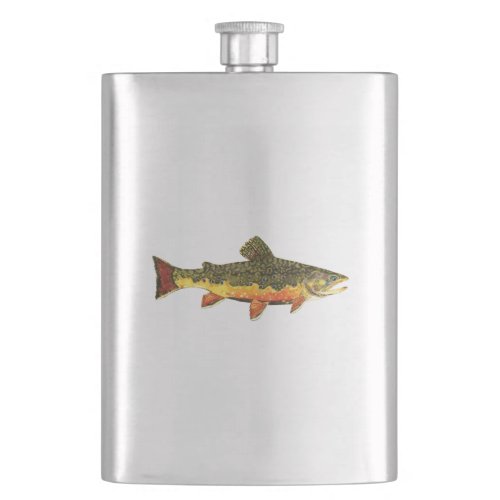 Brook Trout Fishing Hip Flask