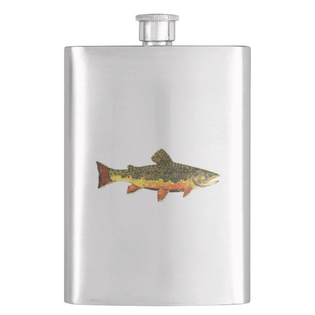 Brook Trout Fishing Hip Flask (Front)