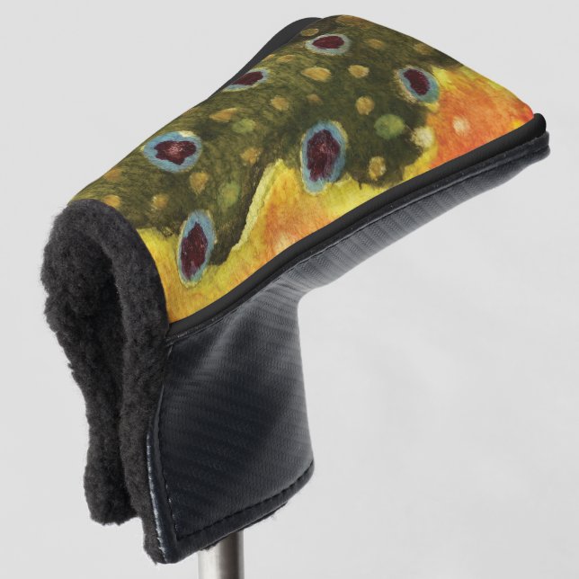 Brook Trout Fishing, Ichthyology Golf Head Cover (3/4 Front)