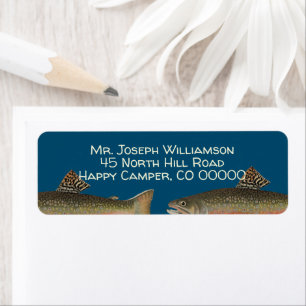 Brook Trout Fishing Return Address Labels