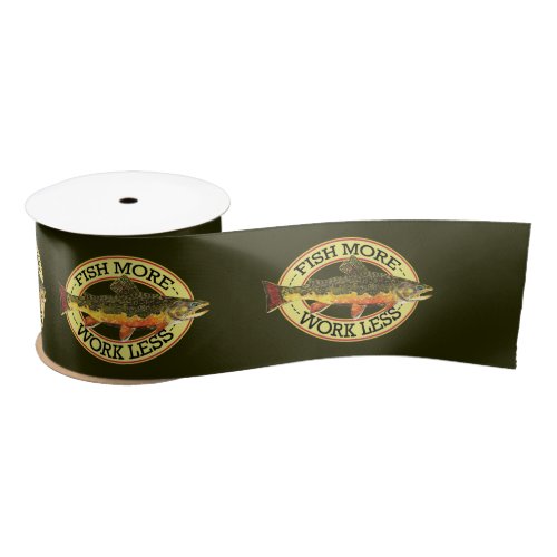 Brook Trout Fishing Satin Ribbon