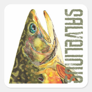 Brook Trout Fishing Square Sticker