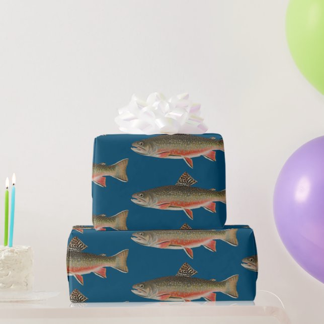Brook Trout Fishing Theme Wrapping Paper (Party Gifts)