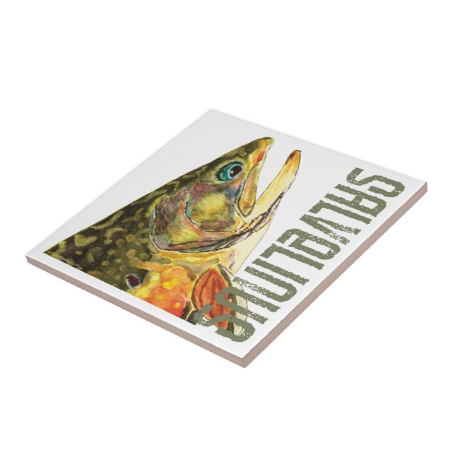 Brook Trout Fishing Tile (Side)