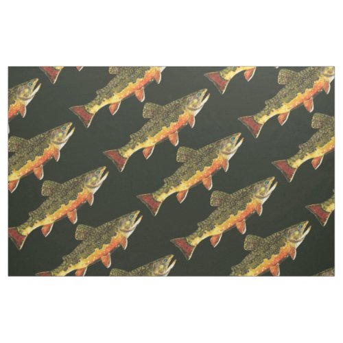 Brook Trout Fly Fish Decorate Home Cabin Lodge Fabric