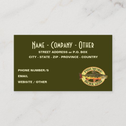 Brook Trout Fly Fisherman Business Card
