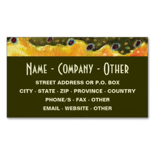 Brook Trout Fly Fisherman Business Card Magnet