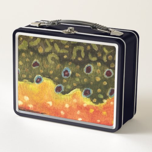 Brook Trout Fly Fishing Anglers Metal Lunch Box