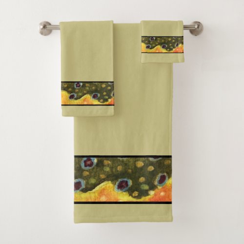 Brook Trout Fly Fishing Bath Towel Set