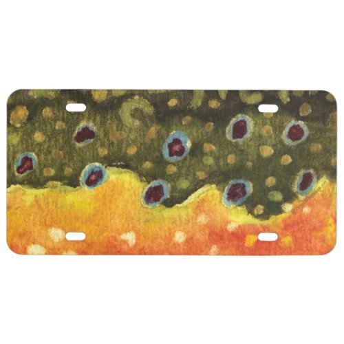 Brook Trout Fly Fishing Brookie Anglers License Plate