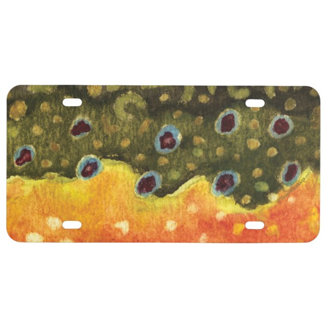 Brook Trout Fly Fishing Brookie Angler's License Plate (Front)