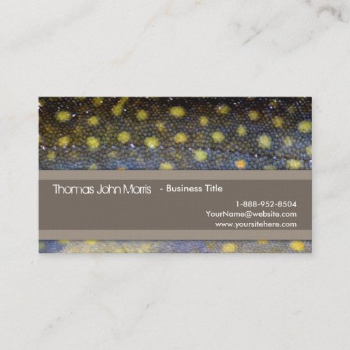 Customizable Brook Trout Fly Fishing Business Card