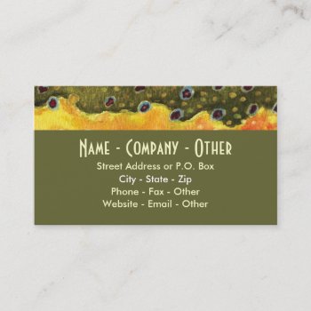 Brook Trout Fly Fishing Business Card by TroutWhiskers at Zazzle