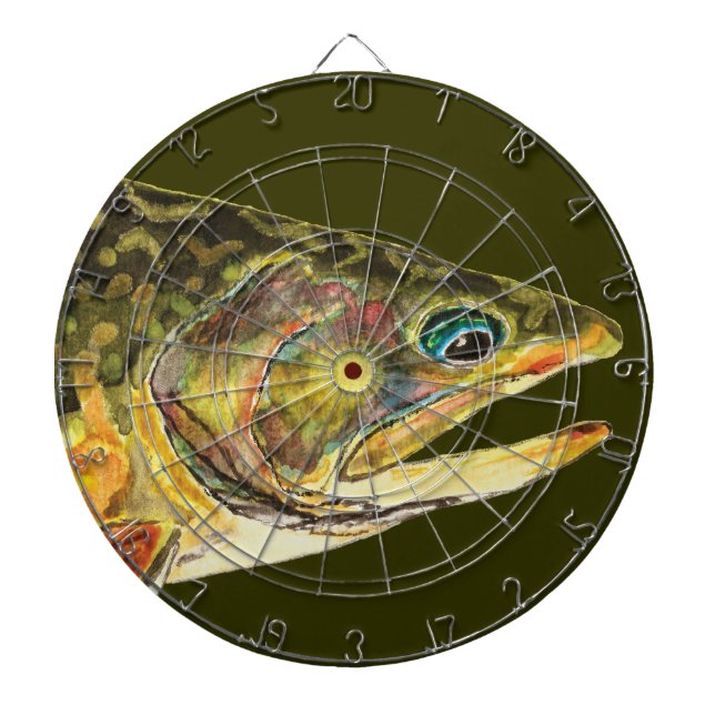 Brook Trout Fly Fishing Dart Board (Front)