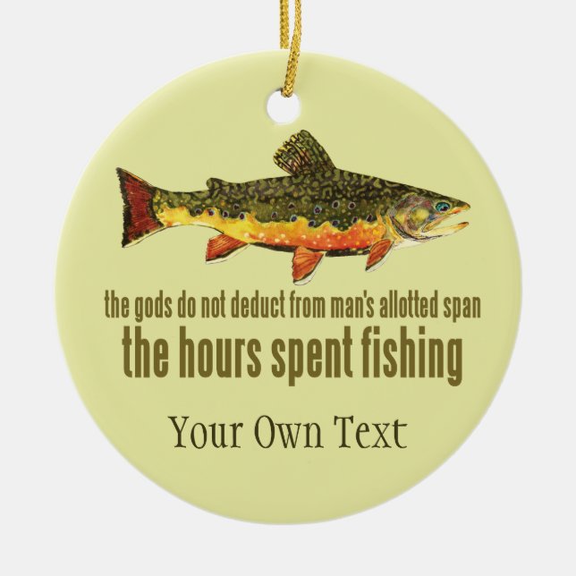 Brook Trout Fly Fishing Fisherman's Ceramic Ornament (Front)