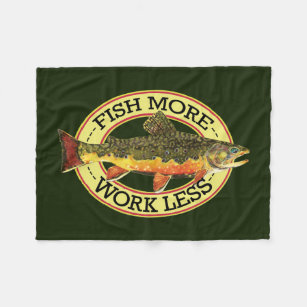 Beautiful Brook Trout Fly Fishing Fleece Blanket