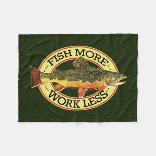 Brook Trout Fly Fishing Fleece Blanket