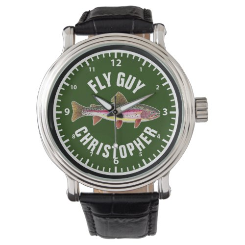 Brook Trout Fly Fishing FLY GUY Fishermans Green Watch
