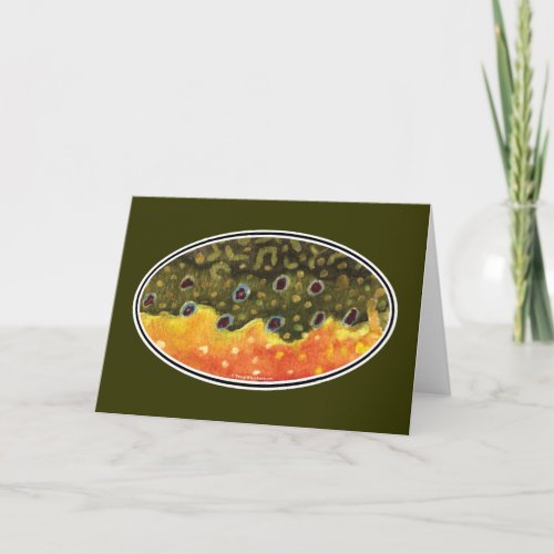 Brook Trout Fly Fishing Holiday Card