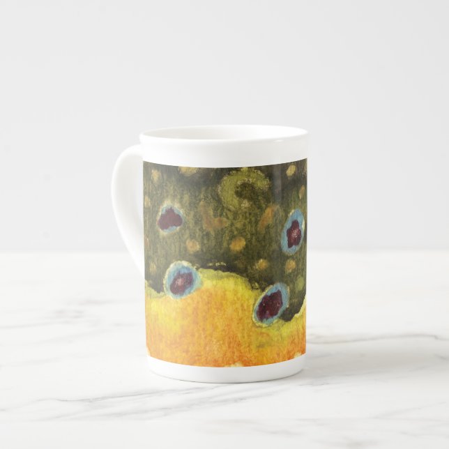 Brook Trout Fly Fishing Ichthyologist Angler's Bone China Mug (Front Left)
